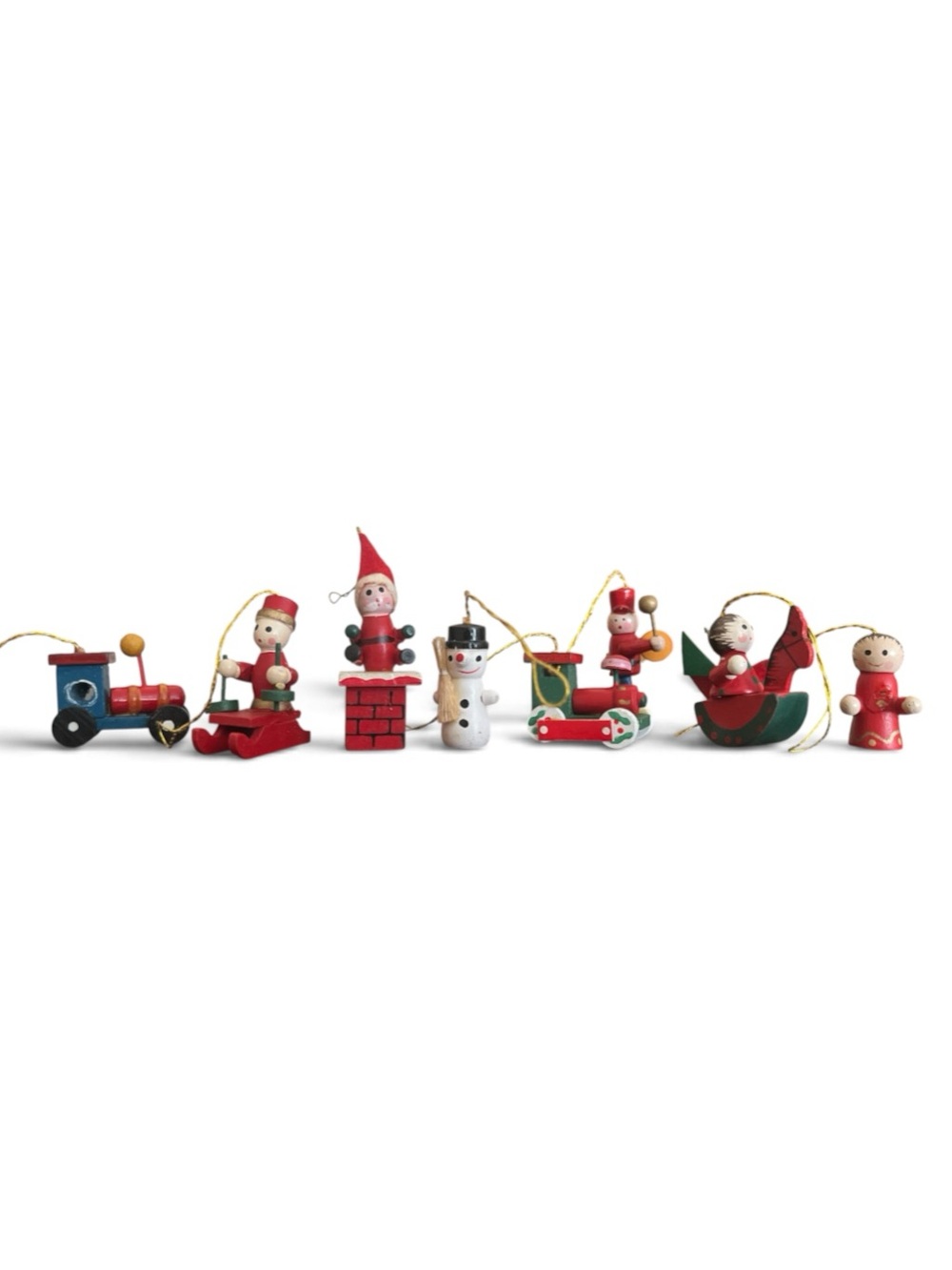 Wooden vintage Christmas ornaments